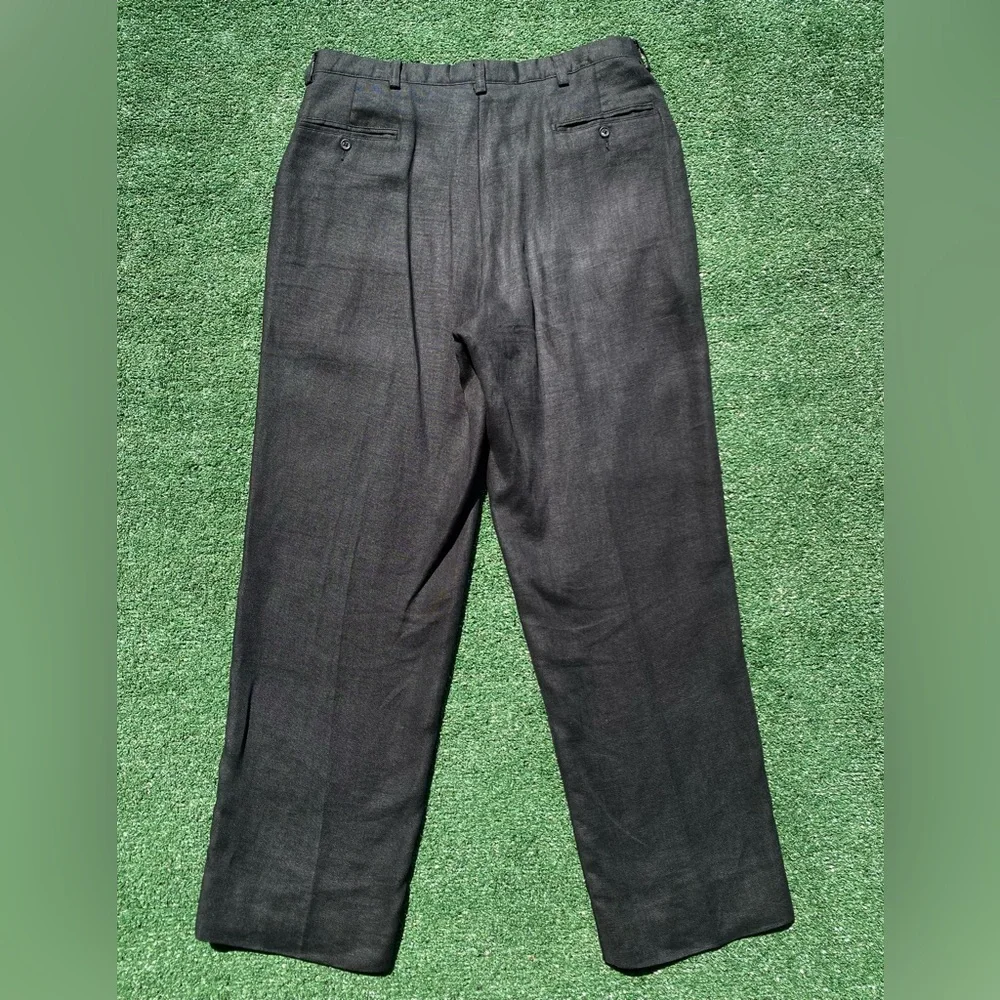 VTG 90s Polo Ralph Lauren 100% Linen Black Buttonfly Pants Mens 34 USA Made